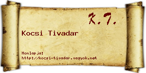Kocsi Tivadar névjegykártya