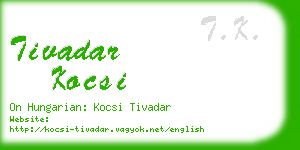 tivadar kocsi business card